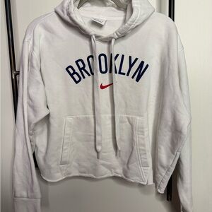 Nike Brooklyn Cropped Hoodie White